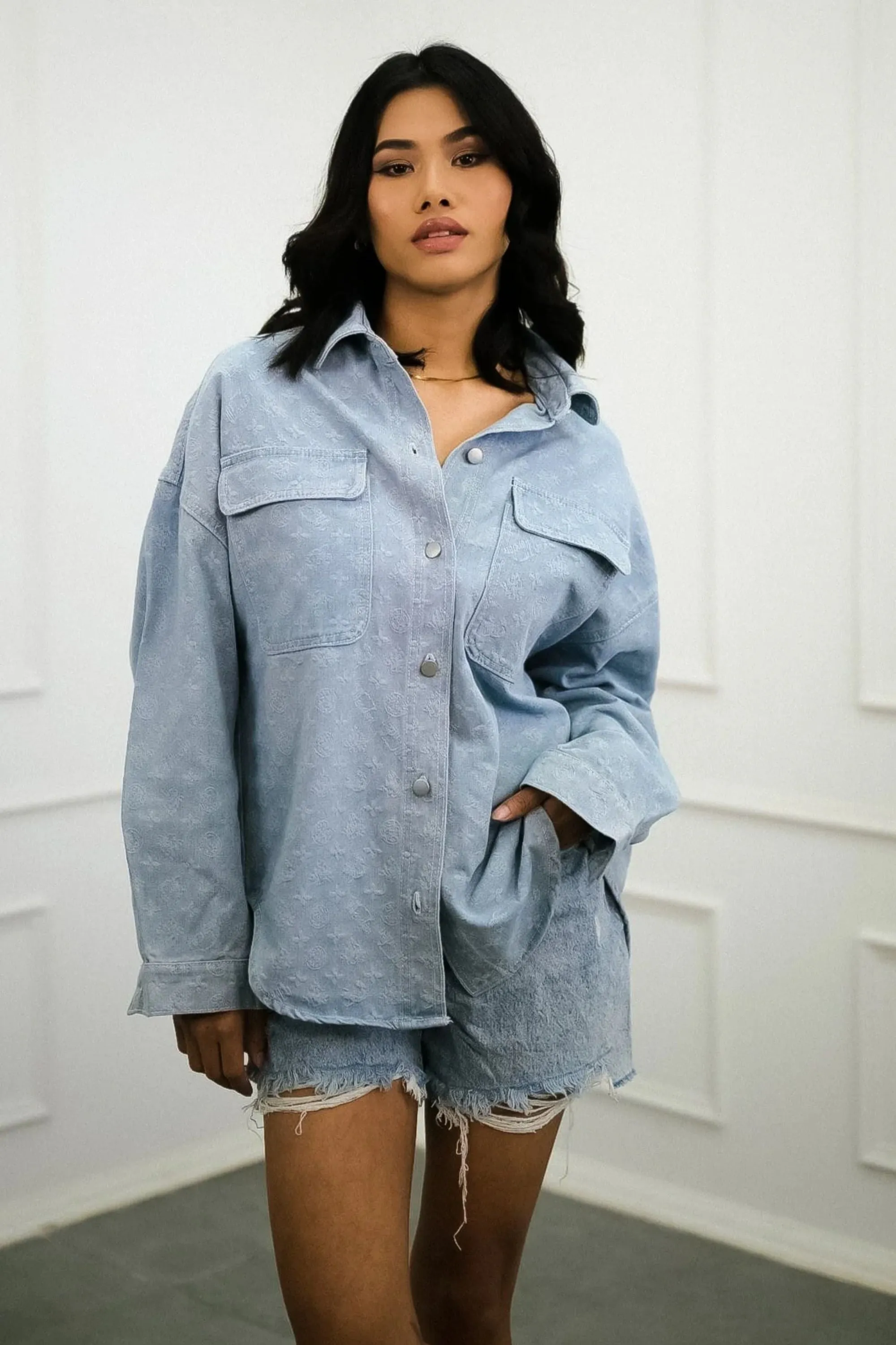 Horizon High-low Denim Shirt