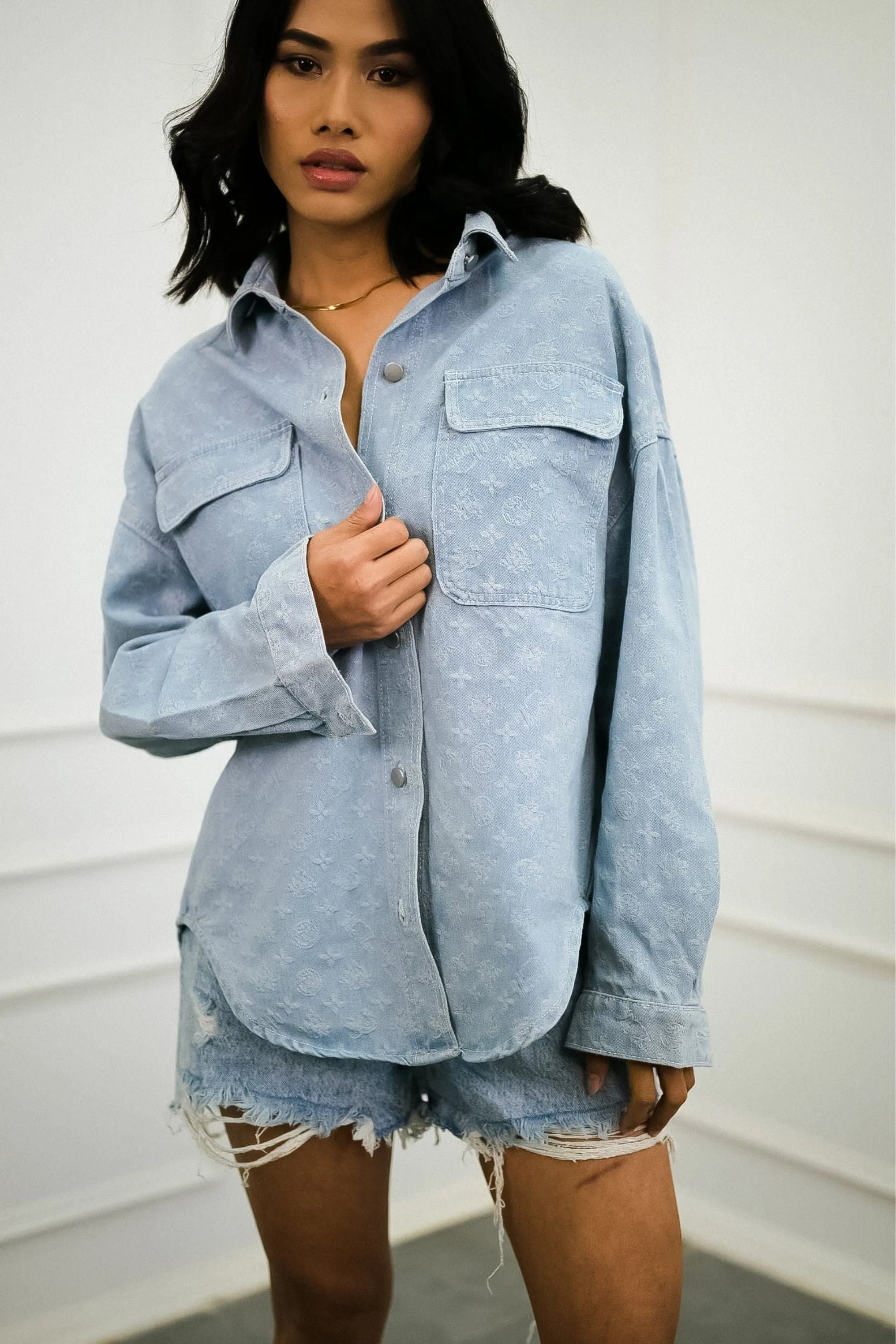Horizon High-low Denim Shirt