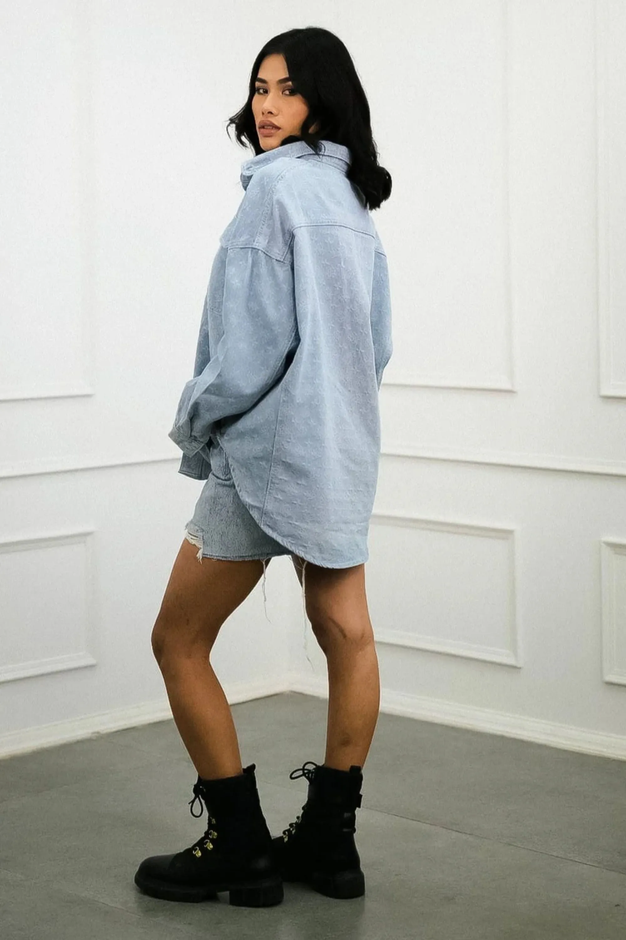 Horizon High-low Denim Shirt