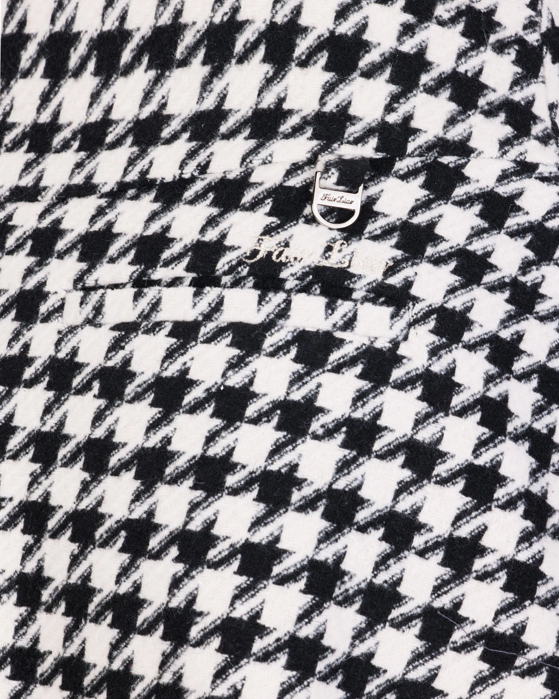 Houndstooth checkered flare skirt - Black Ventilated Panels