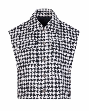 Compression Fit Engineering Houndstooth Checkered Quilted Vest - Black