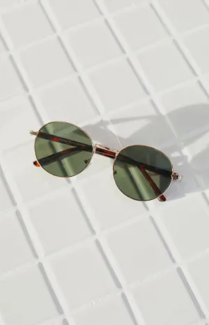 Hunter Round Sunglasses Gold