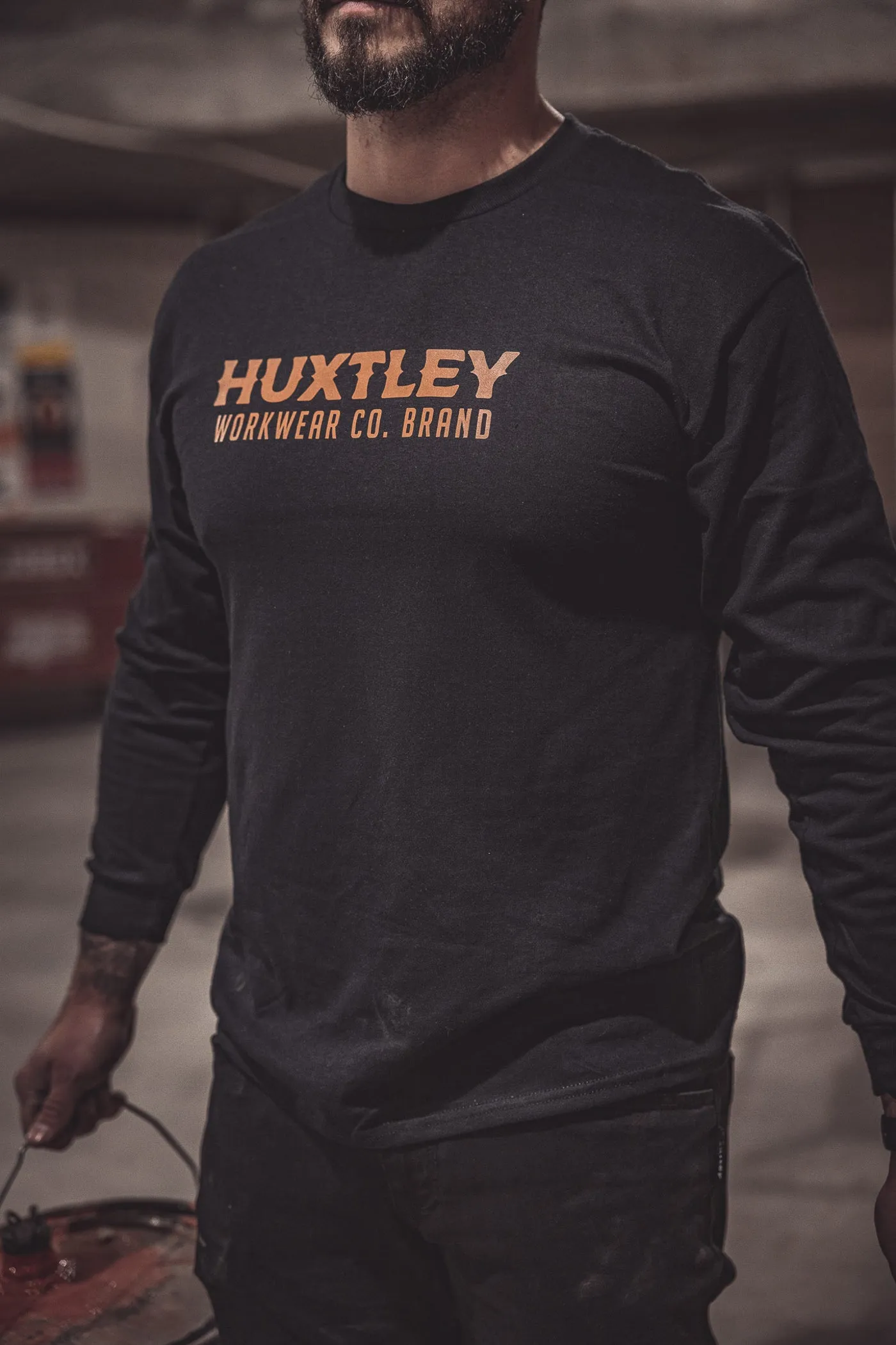HX-226 L/S Tee Black/ Whiskey