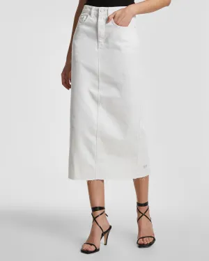 Soft Finish Plain Comfort GRADUATE MIDI SKIRT BLANC