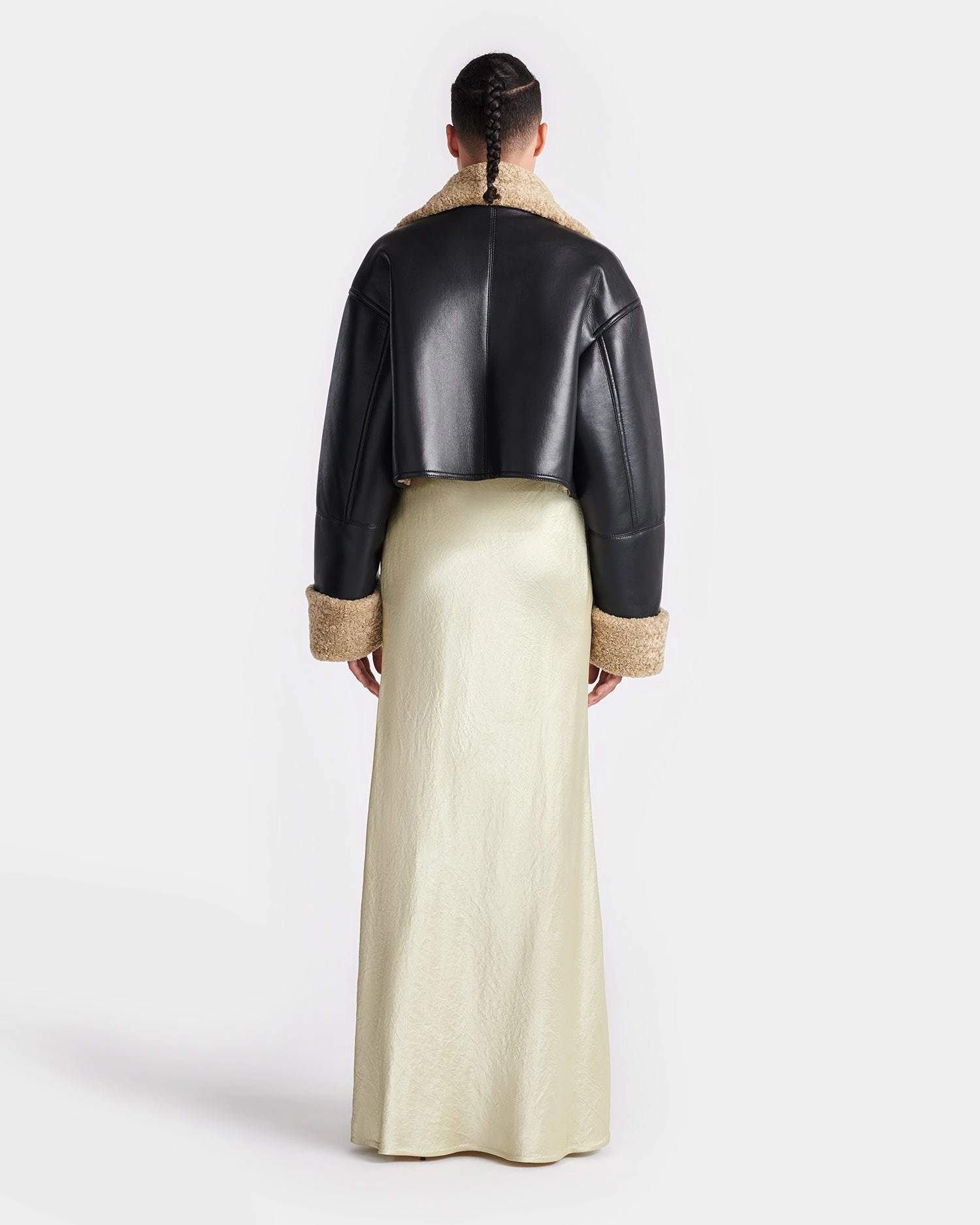 Jemma - Bonded Shearling Jacket - Cornstalk/Black gas
