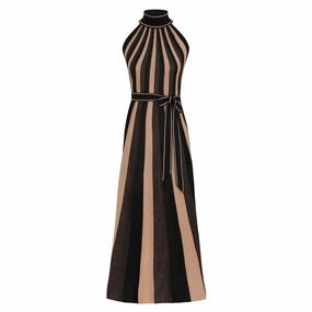 Front-Zip Tulle Flow Hypnotic Halter Midi Dress