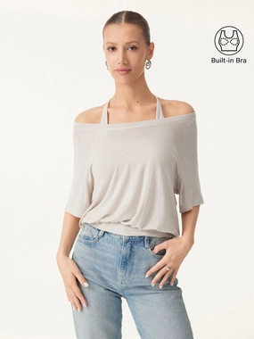 Lyocell Wool Boatneck 2-in-1 Brami Top CollapsibleFrame
