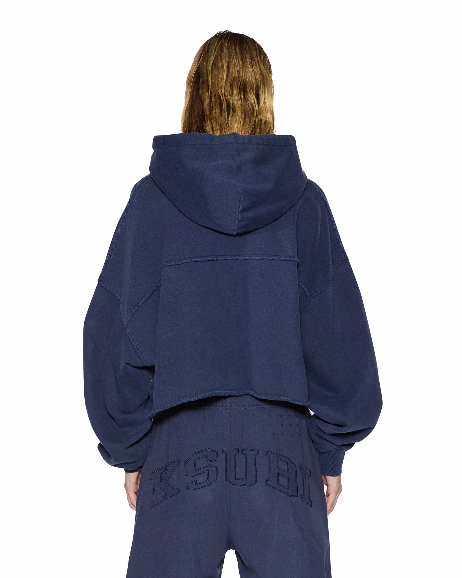 OH G HOODIE CROPPED INK BLUE AdjustableHemCuffs
