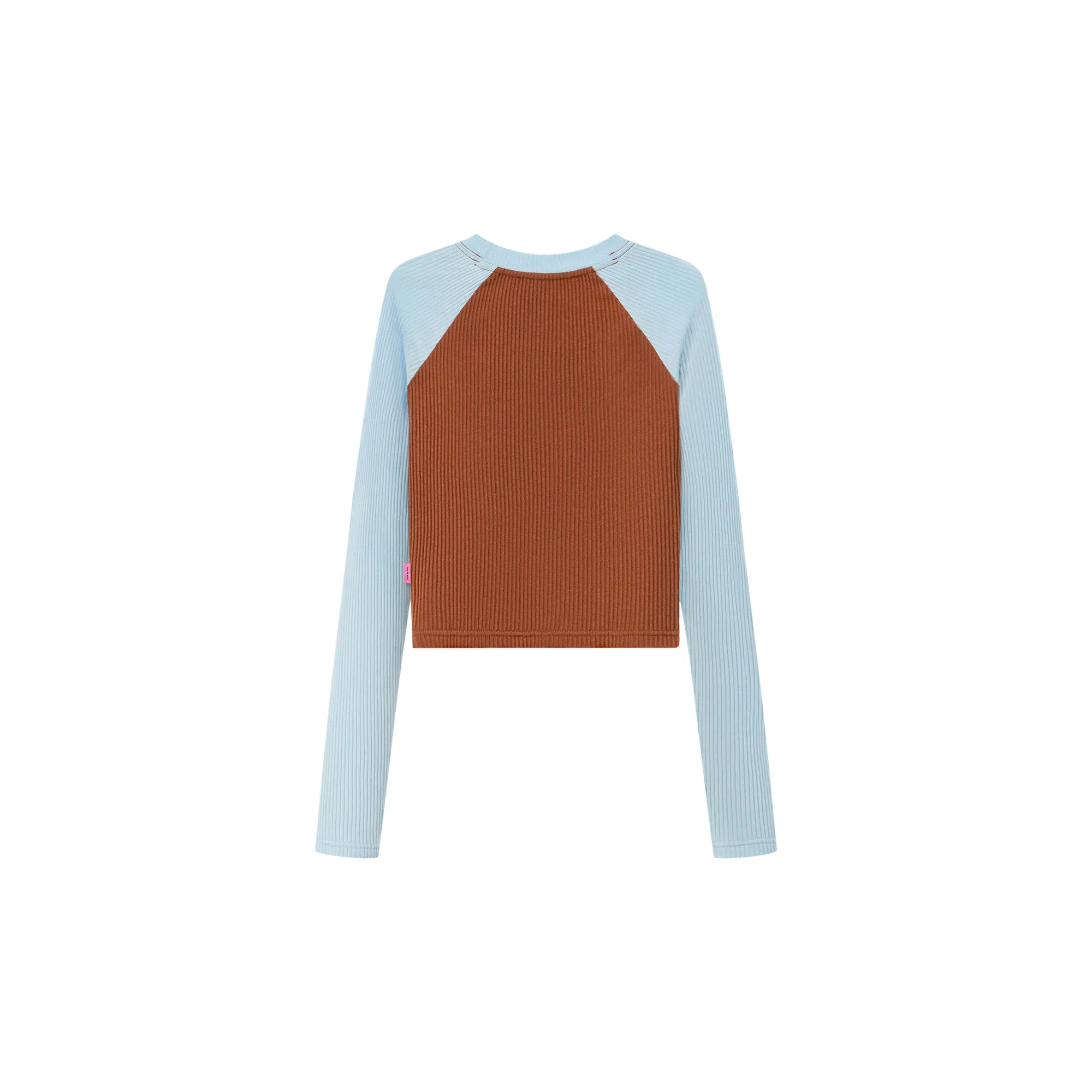 I Love Chuu Raglan Cropped Shirring T-Shirt