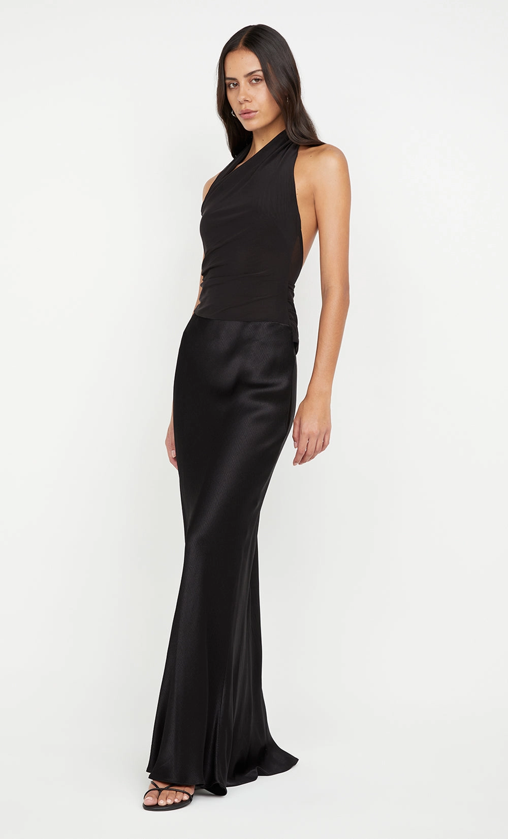 IDA HALTER MAXI DRESS - BLACK Flattering Style Smart And Comfortable