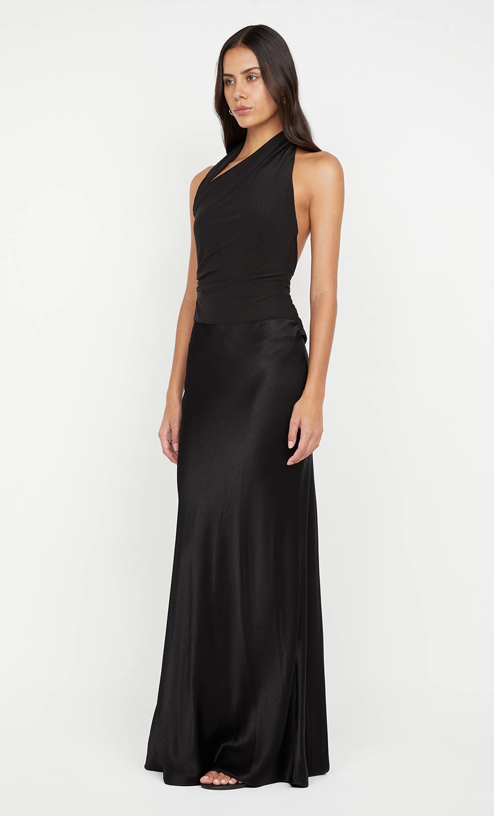 IDA HALTER MAXI DRESS - BLACK Clasp-Closure