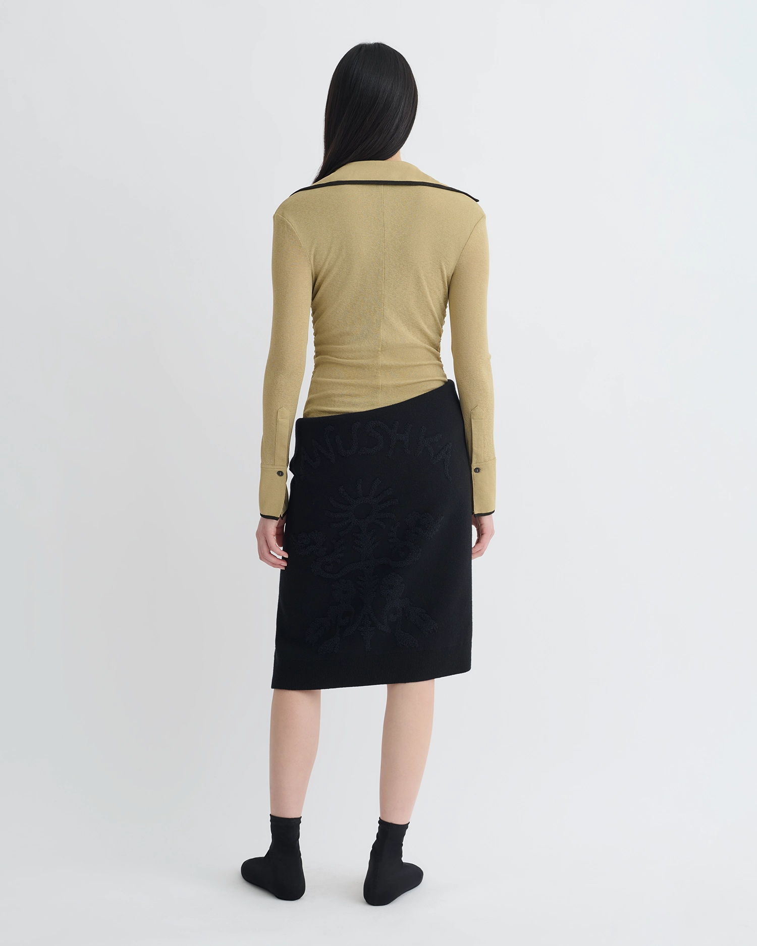 Minimalist Silhouette Cut SolarReflectiveFinish Idana - Mesh Jersey Shirt - Sand/Anthracite