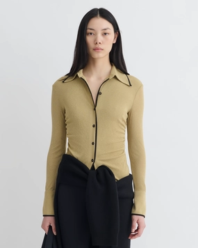 Idana - Mesh Jersey Shirt - Sand/Anthracite RecycledPolyester