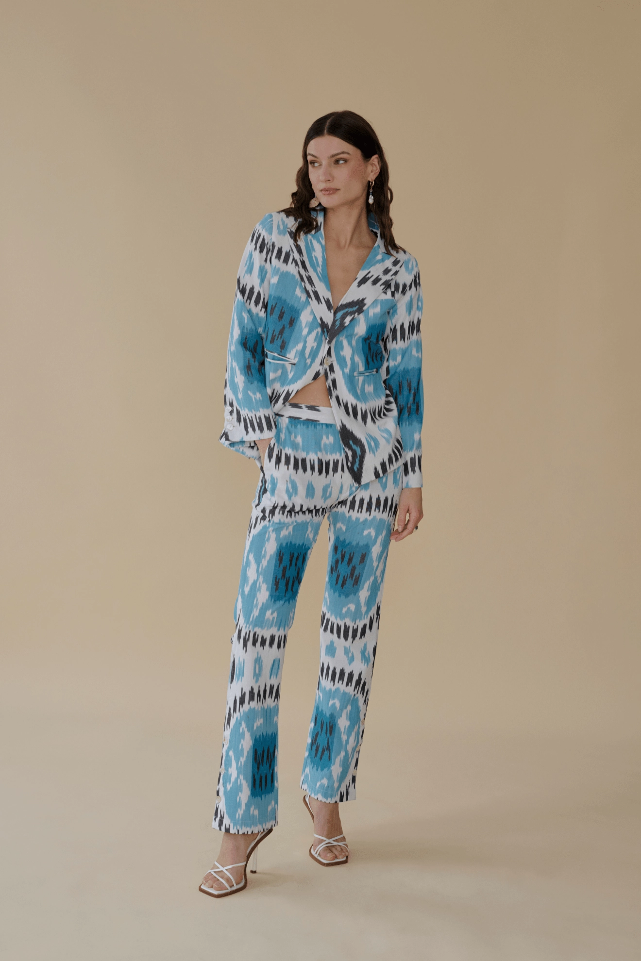Tagless label Comfort Layer Ikat Pants Blue