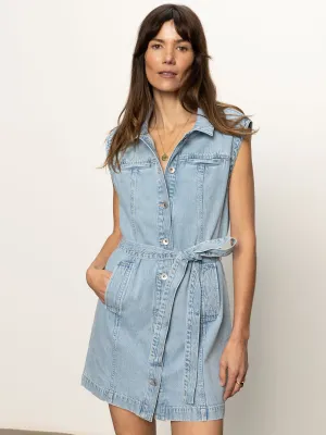 Ila Denim Dress Bouquet Elegant Mature Unlined Look