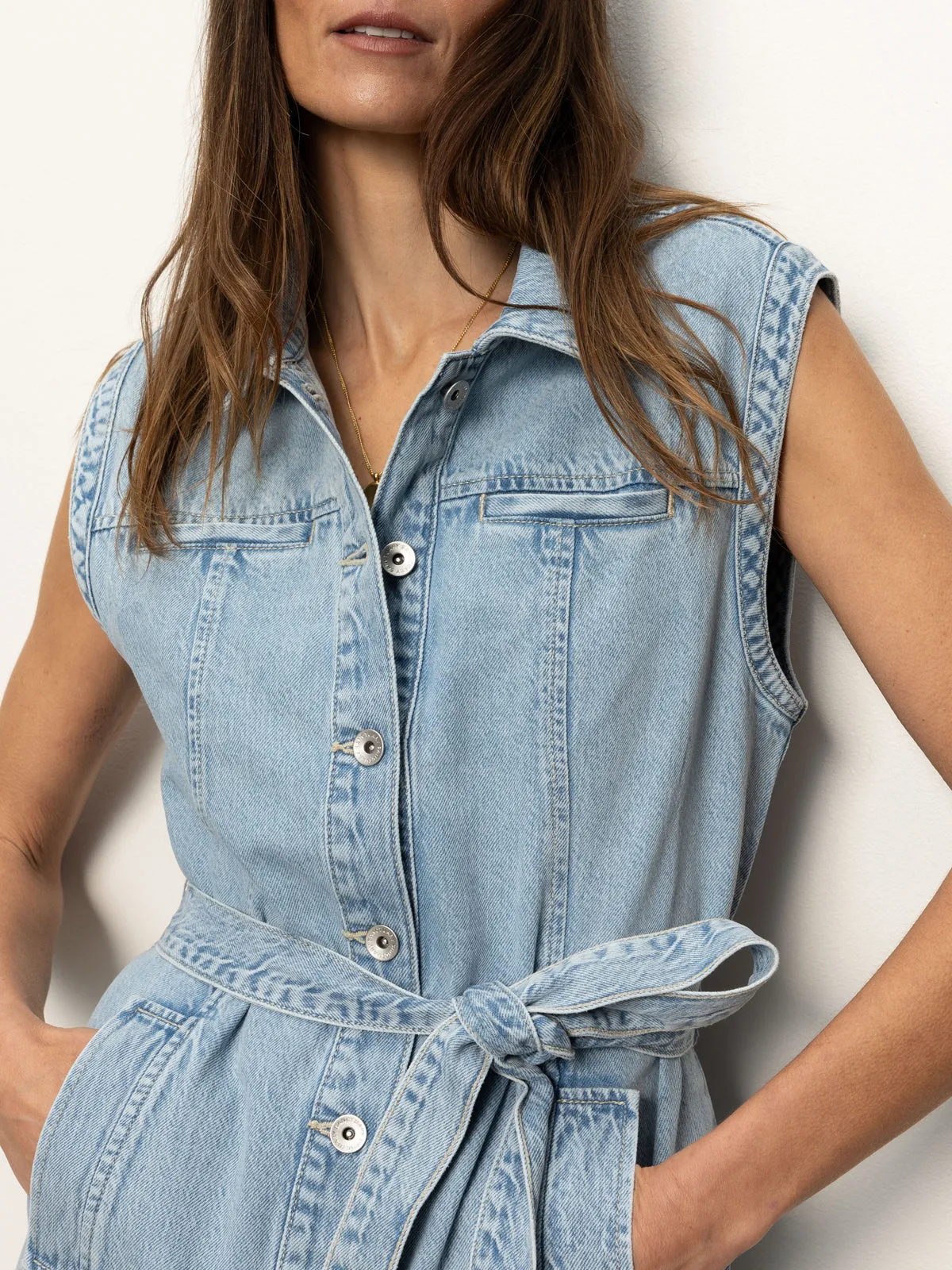 Ila Denim Dress Bouquet Versatile occasion dress