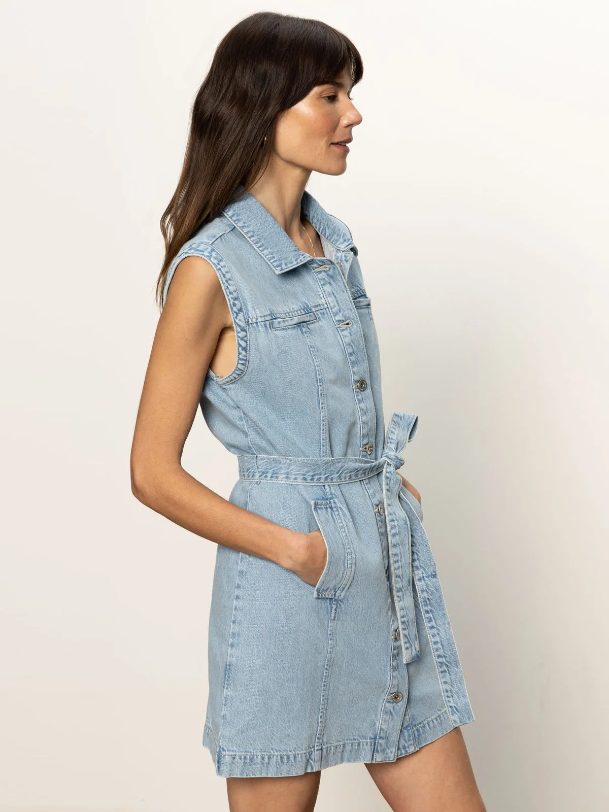 Ila Denim Dress Bouquet Elegant Mood Stylish Vibe