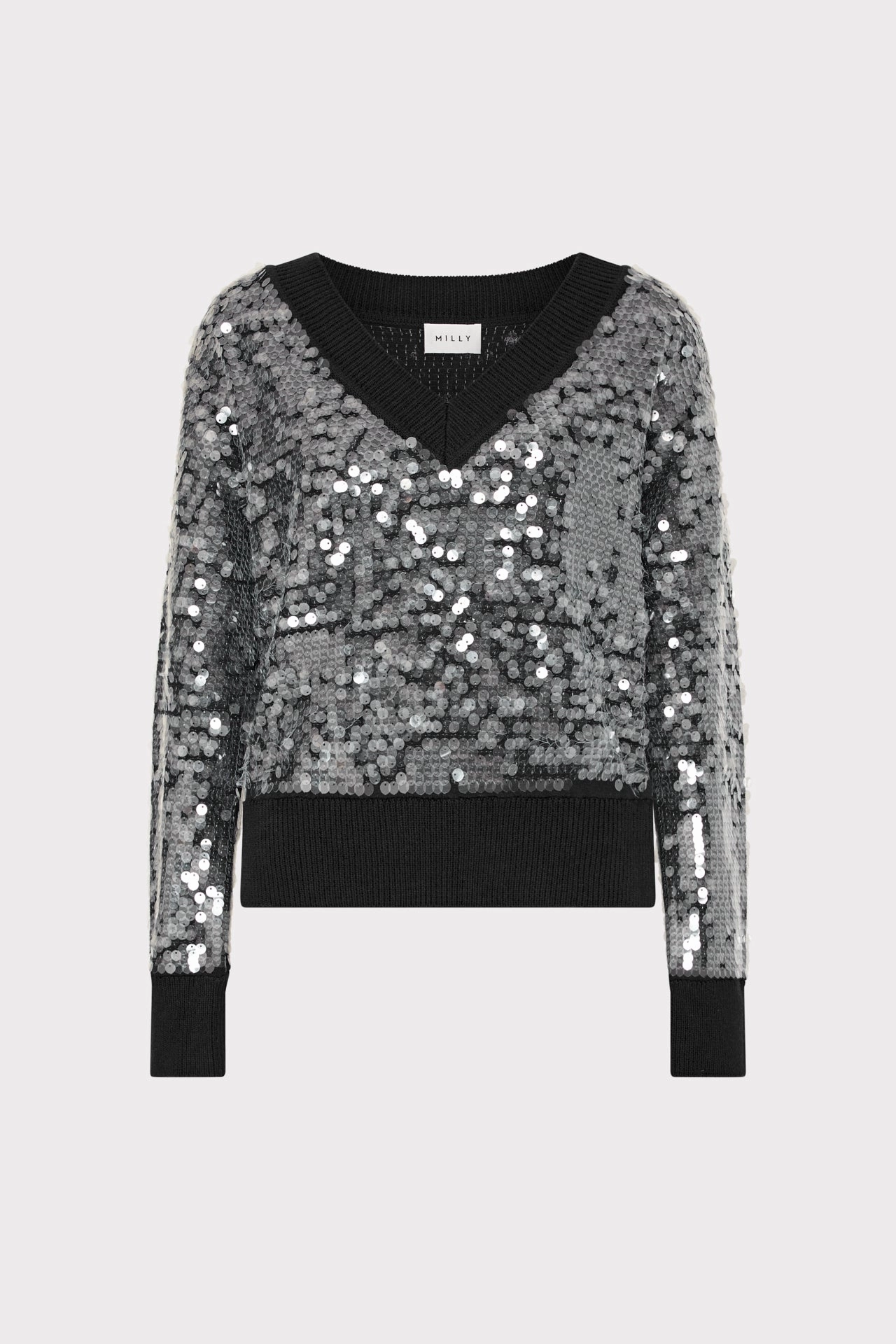 Ilaria Sequin V-Neck Sweater Sweater Care Guide Essential Look