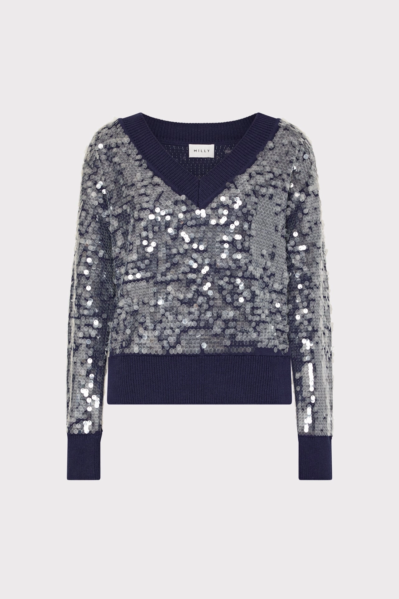 Sustainable Material Smart Layer Ilaria Sequin V-Neck Sweater