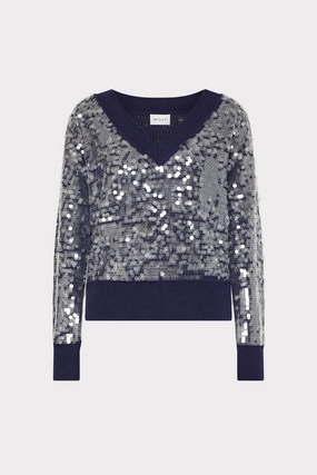 Sustainable Material Smart Layer Ilaria Sequin V-Neck Sweater
