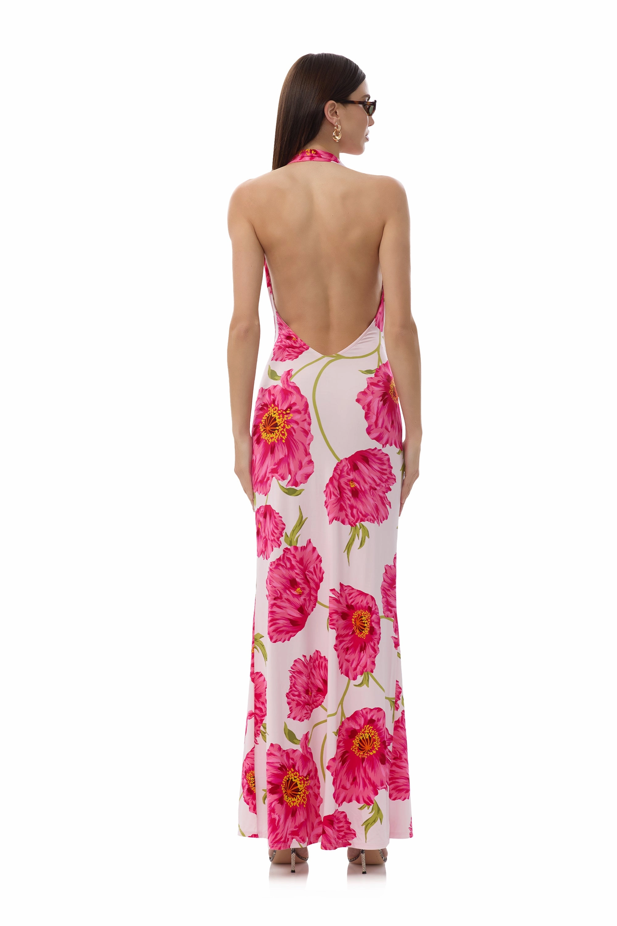Calm Silhouette Waist-Cinching Imade Dress - Oversized Peony