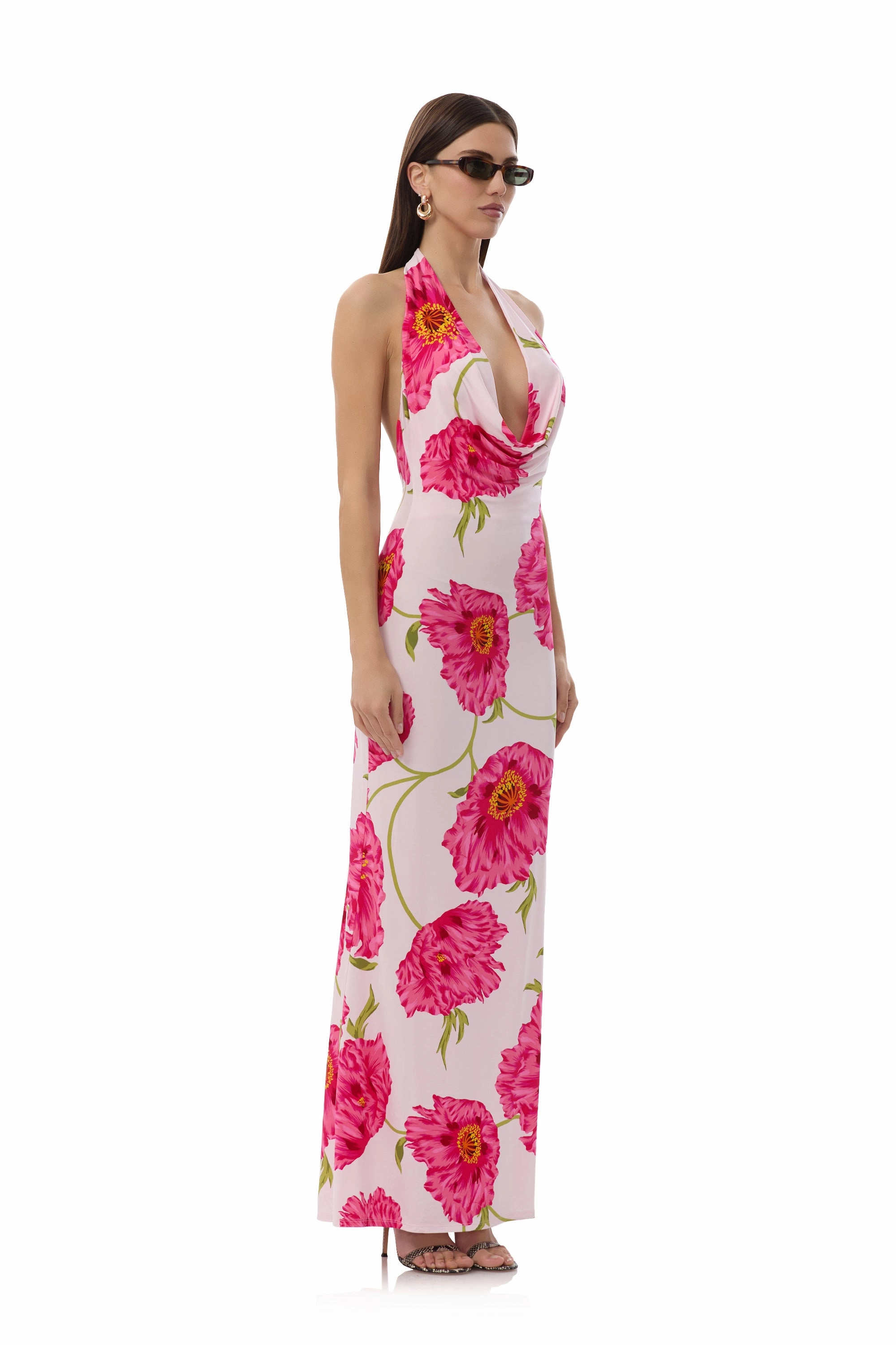 button detail Chic Tailoring Imade Dress - Oversized Peony