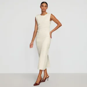 Iman Split-Hem Cotton Twill Dress Soft Contour Bride Side