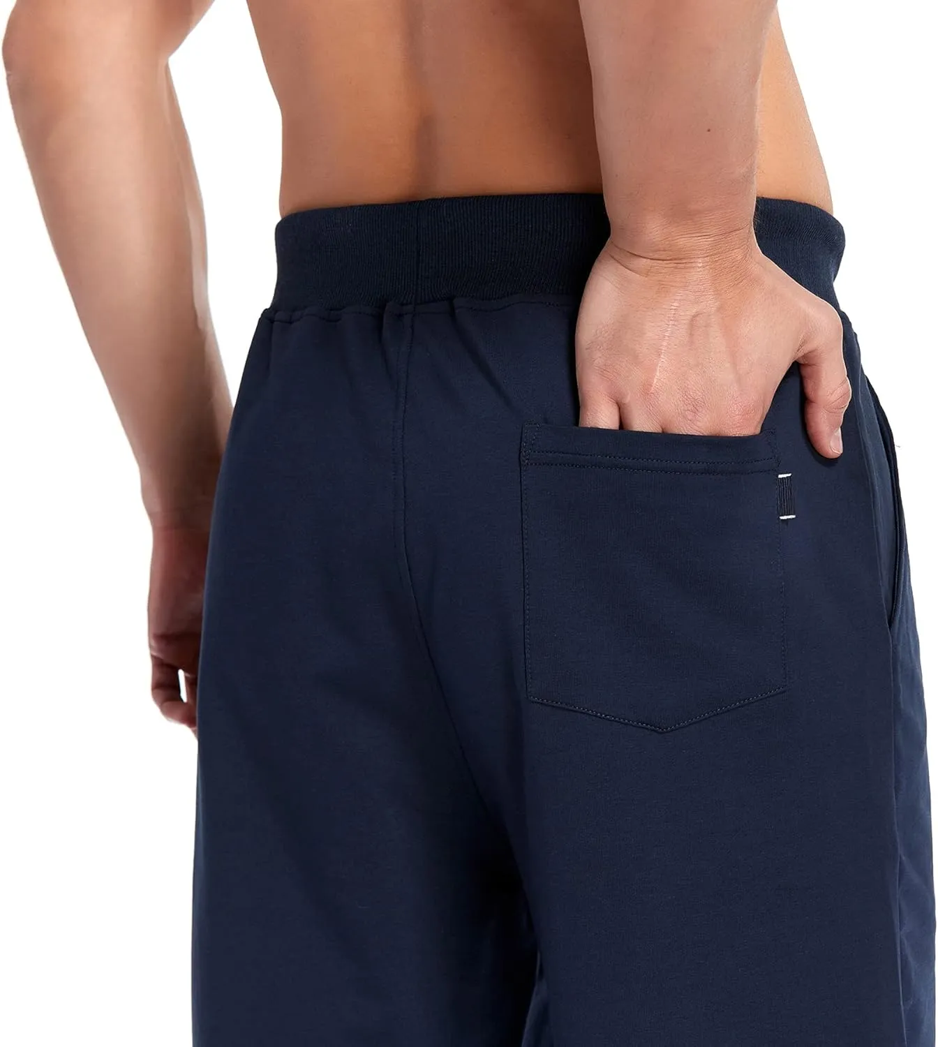 Immerguter Mens Shorts Adjustable Elastic Waist Casual Workout Shorts with Pockets