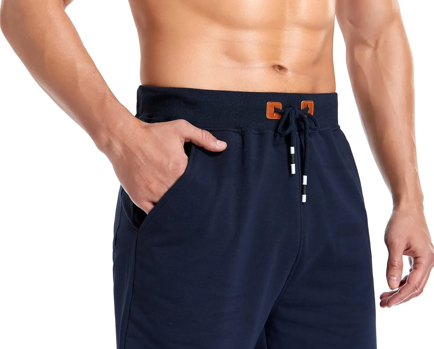 Immerguter Mens Shorts Adjustable Elastic Waist Casual Workout Shorts with Pockets