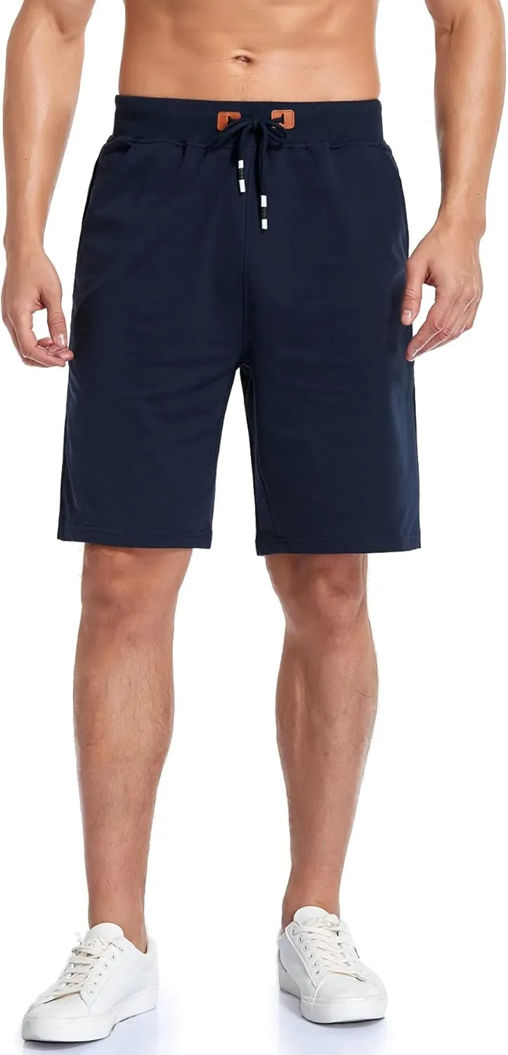Immerguter Mens Shorts Adjustable Elastic Waist Casual Workout Shorts with Pockets