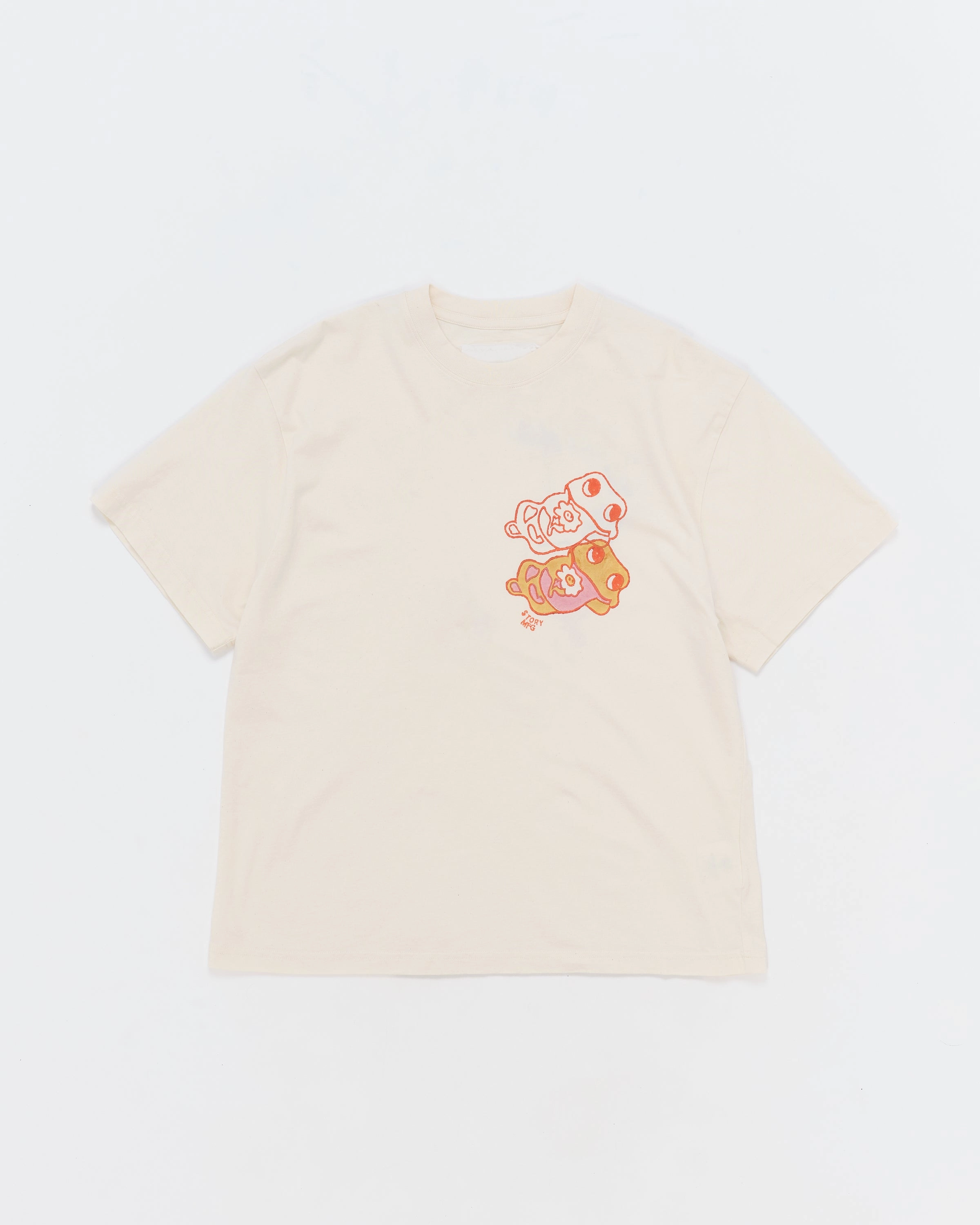 Grateful Tee SS - Ecru Earth Trip Heart Sporty Stretch Fit Comfy Pieces