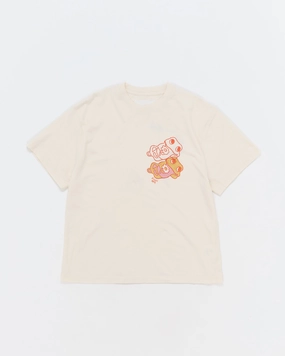 Grateful Tee SS - Ecru Earth Trip Heart Sporty Stretch Fit Comfy Pieces