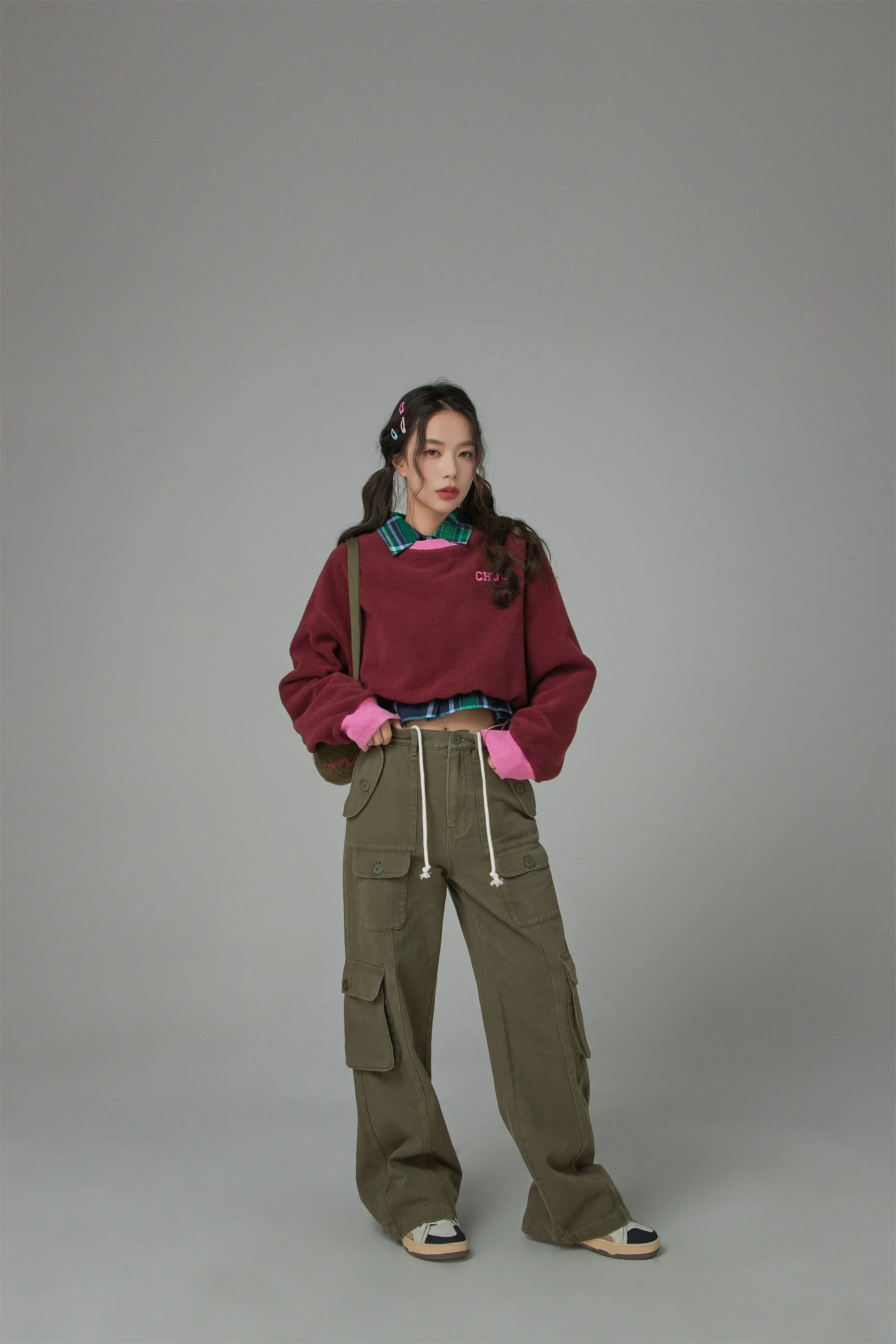 In The Middle Check Cropped Shirt