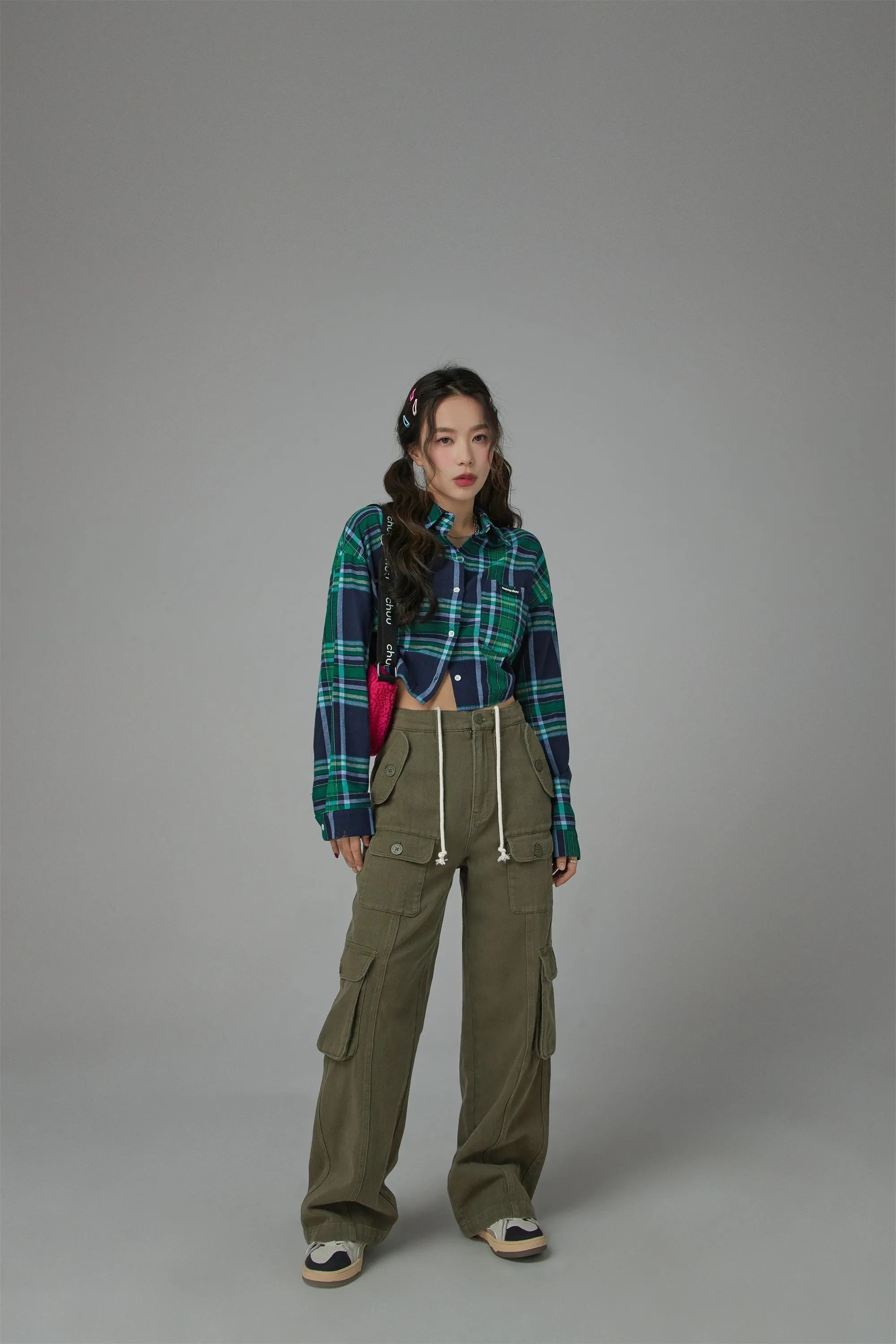 In The Middle Check Cropped Shirt