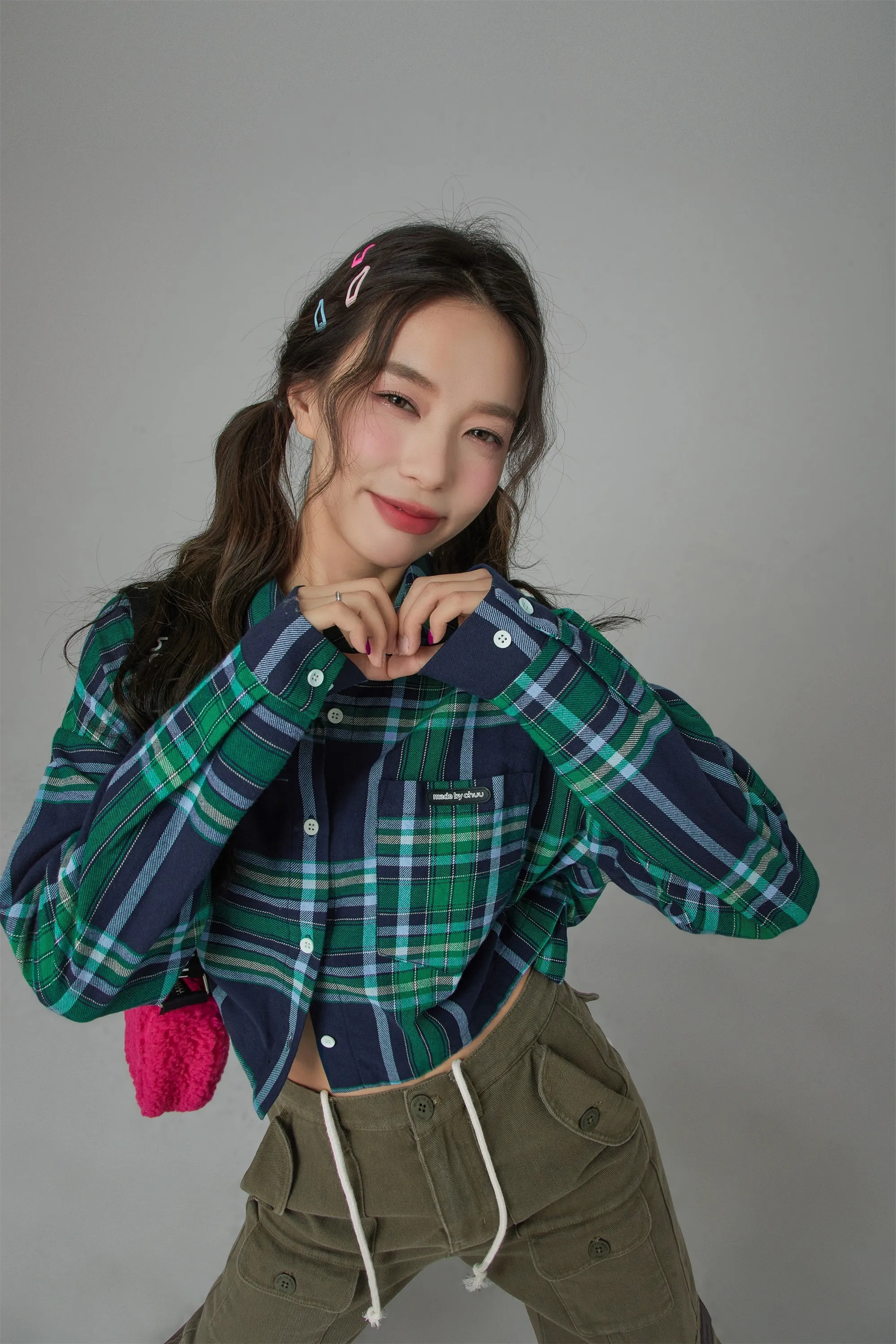 In The Middle Check Cropped Shirt