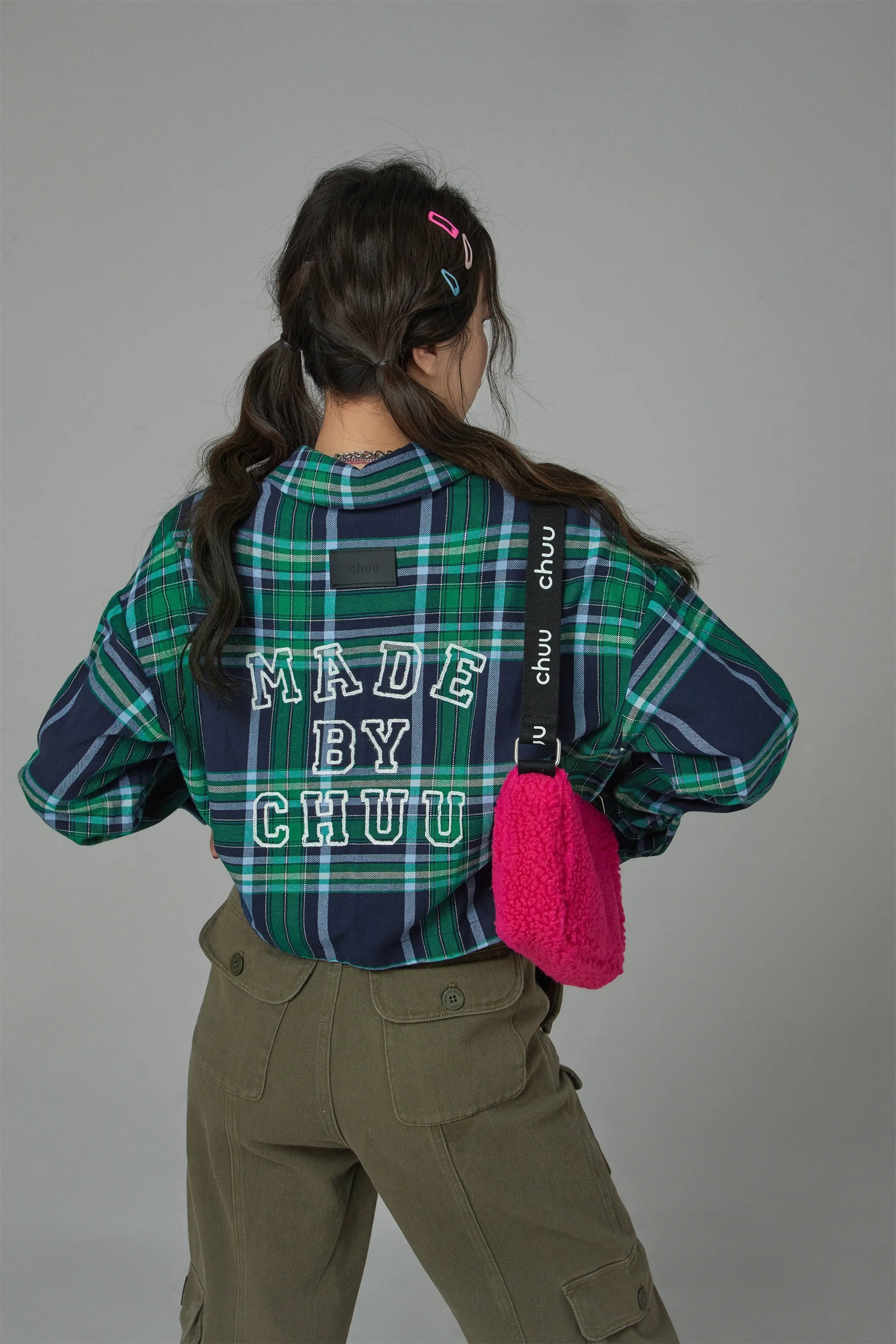 In The Middle Check Cropped Shirt