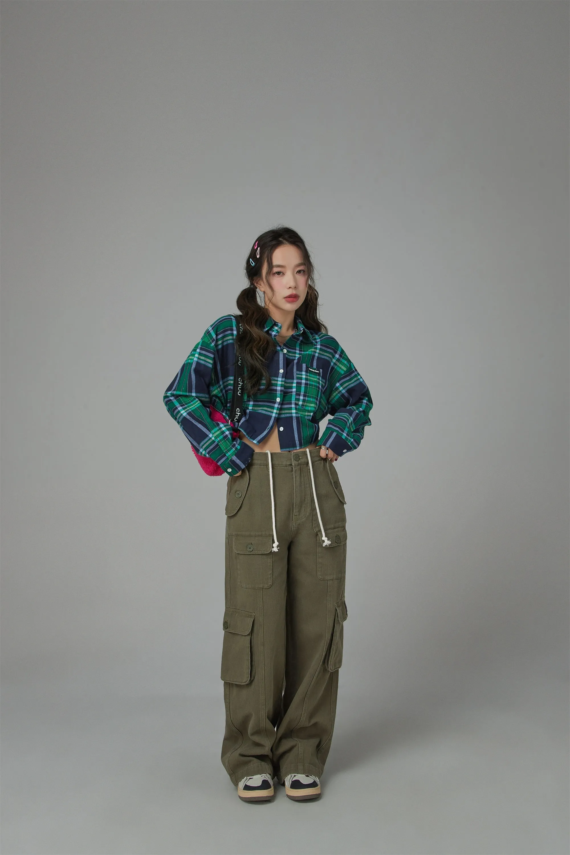 In The Middle Check Cropped Shirt