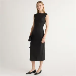 Tasteful Detail Inari Cotton Twill Boat-Neck Dress