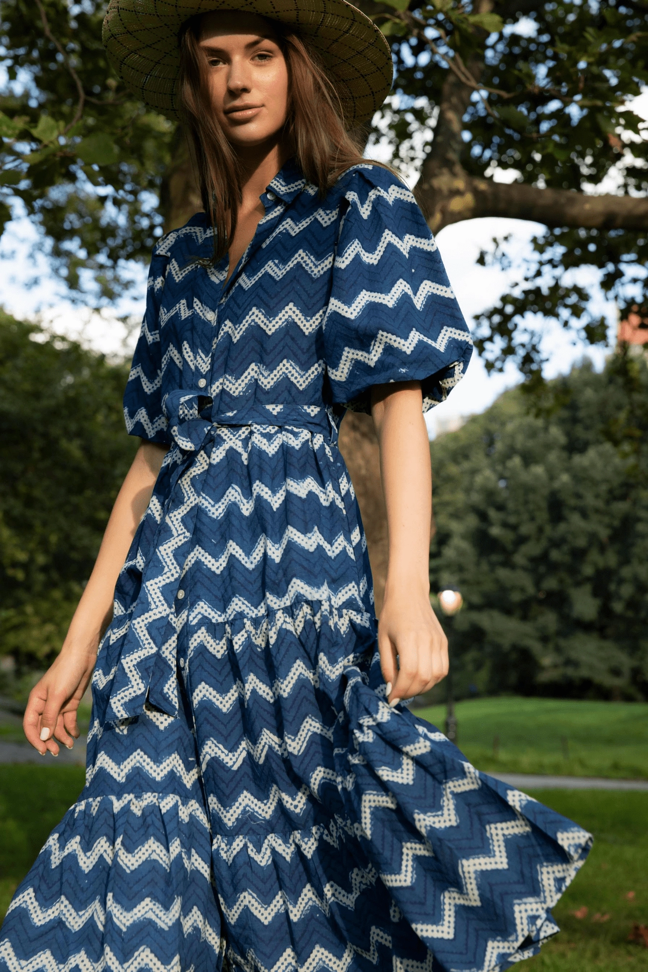 Indigo Dress Playful touch Feminine full-length gown