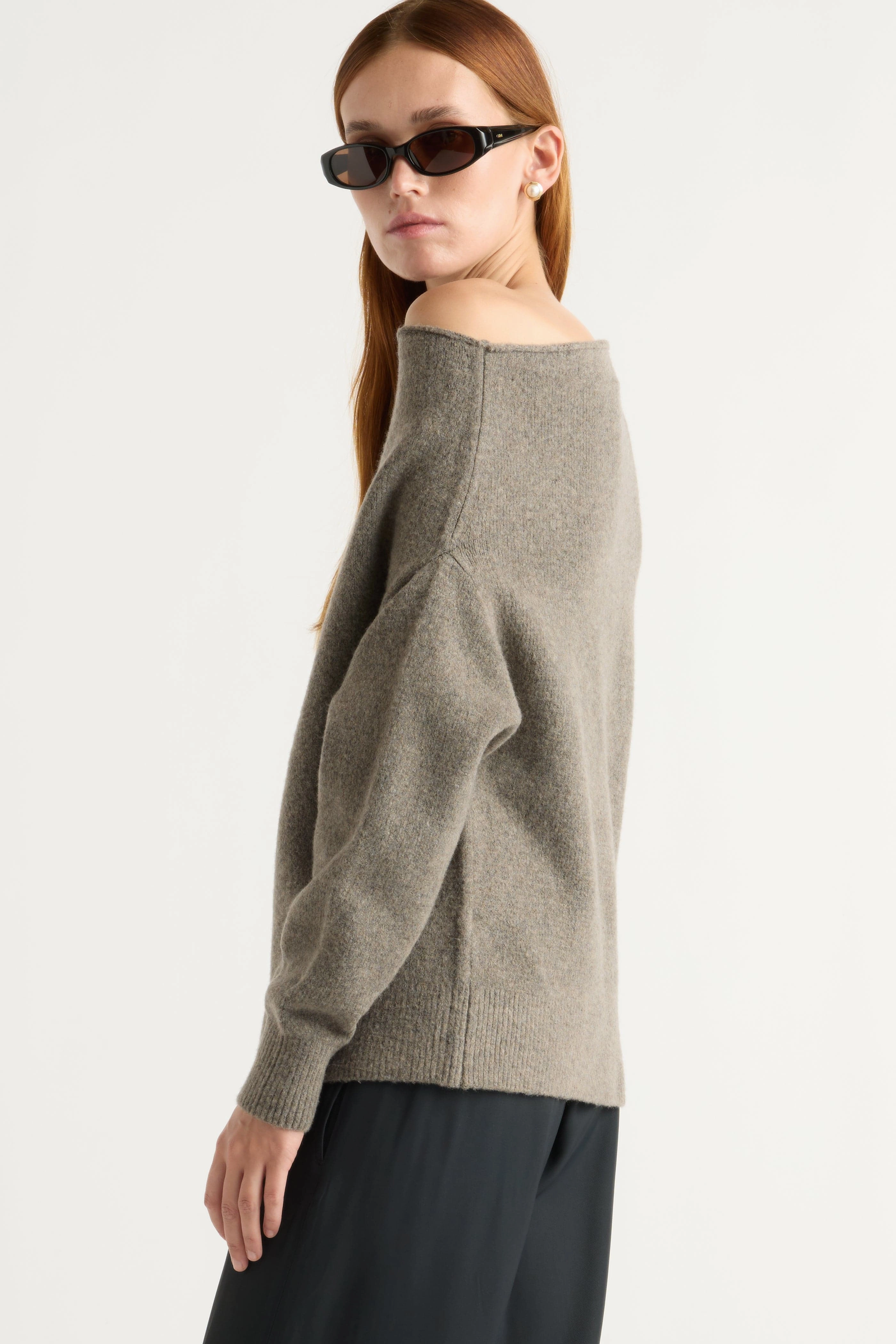 Iris Off-Shoulder Sweater Comfortable Look All Season Knit