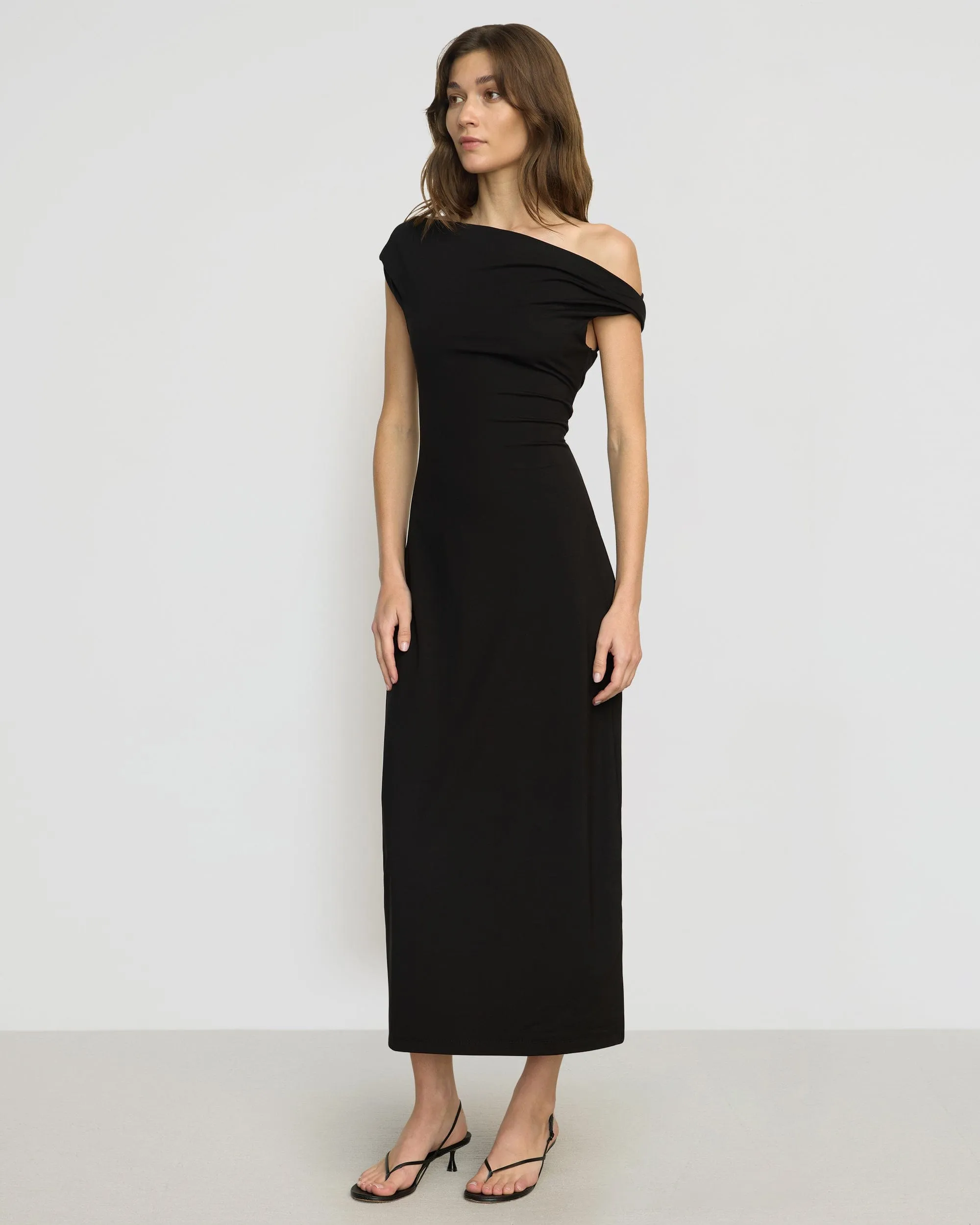 Iryna Asymmetric Off-Shoulder Dress Harmonious Layers