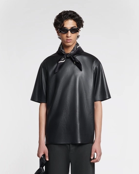 Isaac - Okobor? Alt-Leather T-Shirt - Black Stylish Hoodie Thermal Insulation Tech