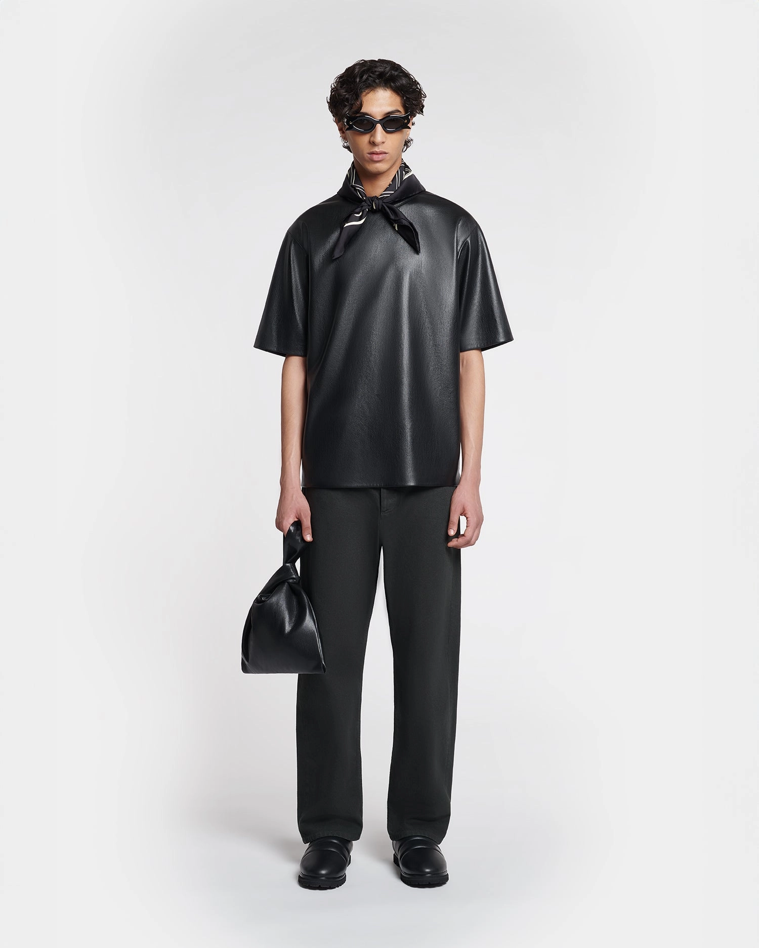 Chic Look Ventilated Back Panel Isaac - Okobor? Alt-Leather T-Shirt - Black