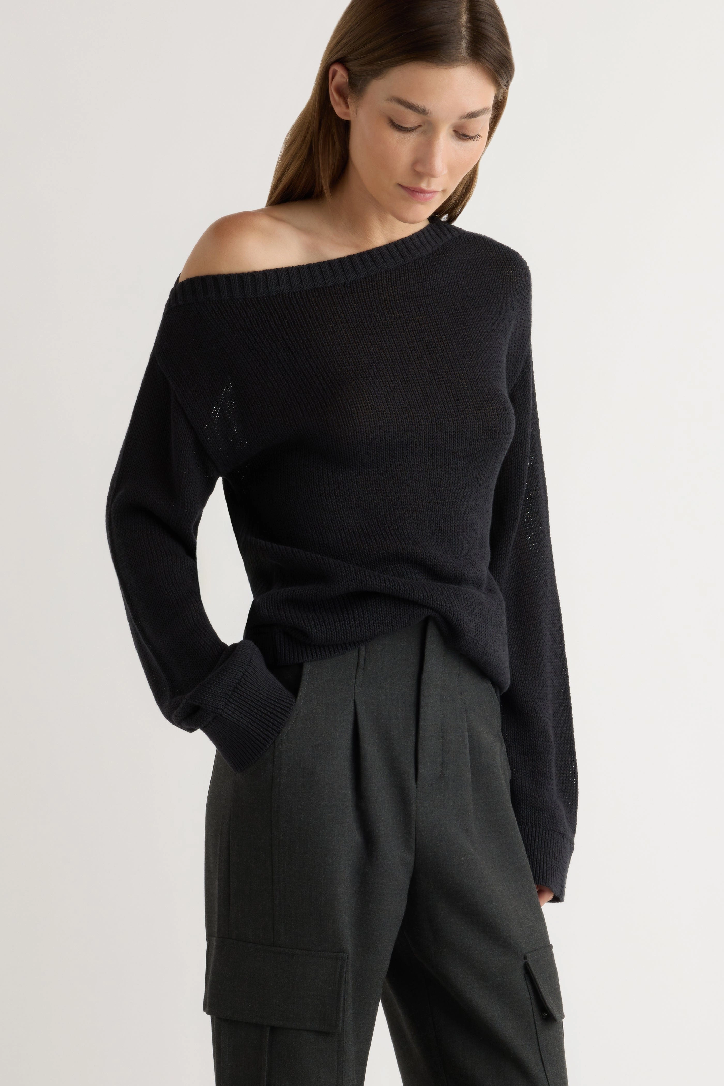 Issa Lightweight Off-Shoulder Sweater Comfy Flex
