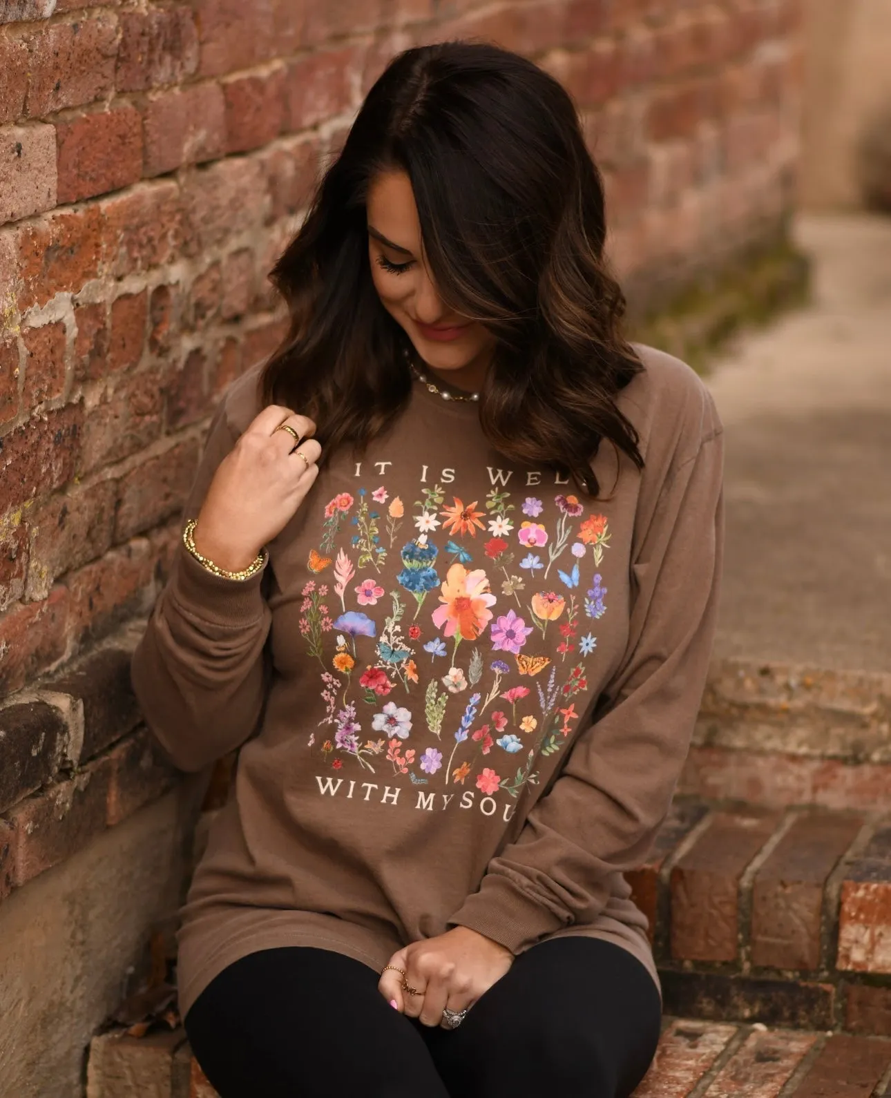 It Is Well With My Soul Floral Tee