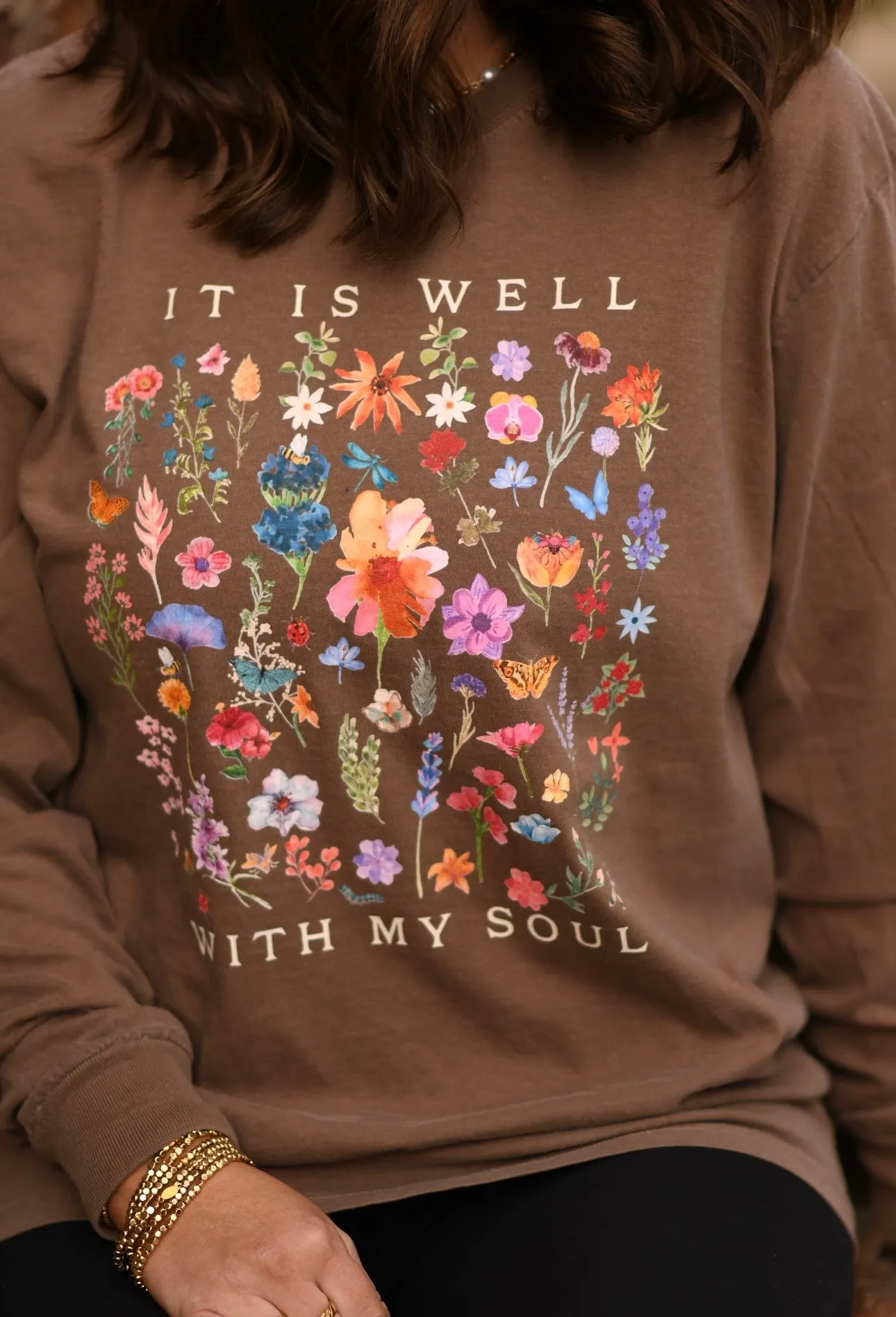 It Is Well With My Soul Floral Tee
