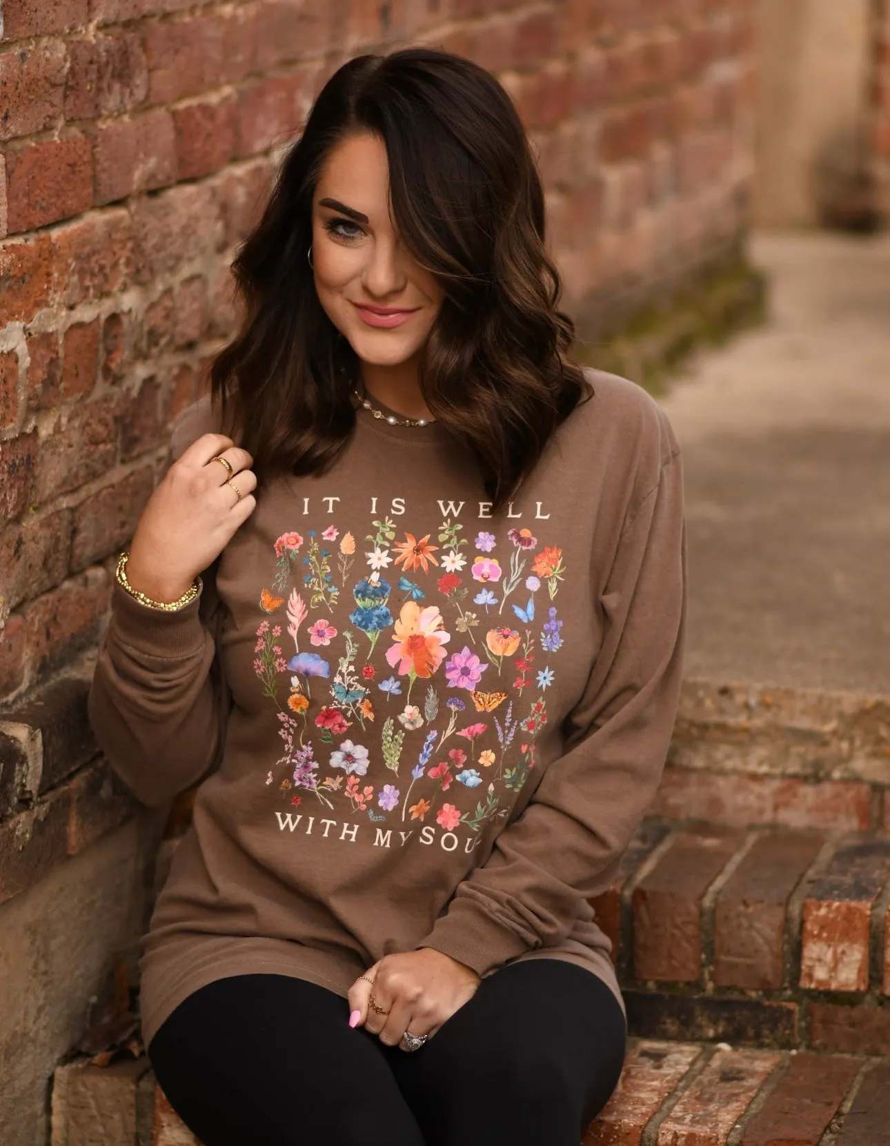 It Is Well With My Soul Floral Tee