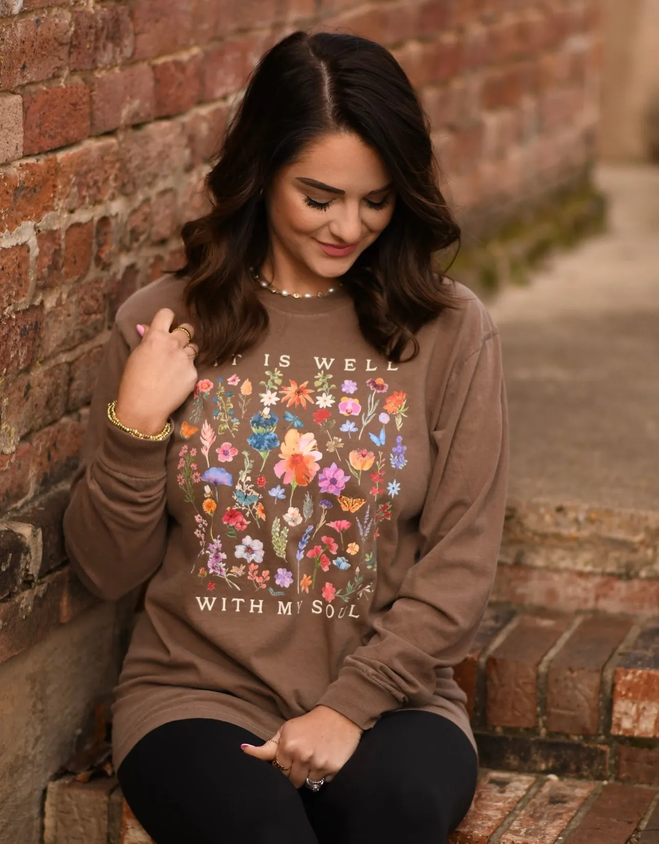 It Is Well With My Soul Floral Tee
