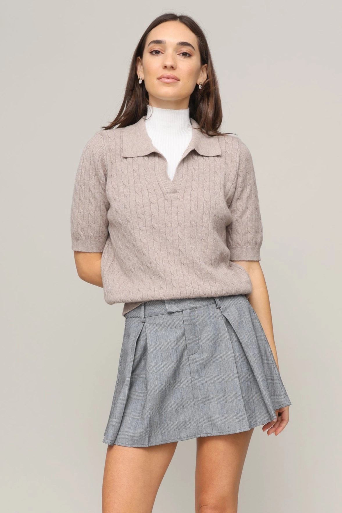 Ivy Short Sleeve Cable Sweater Seasonless Style