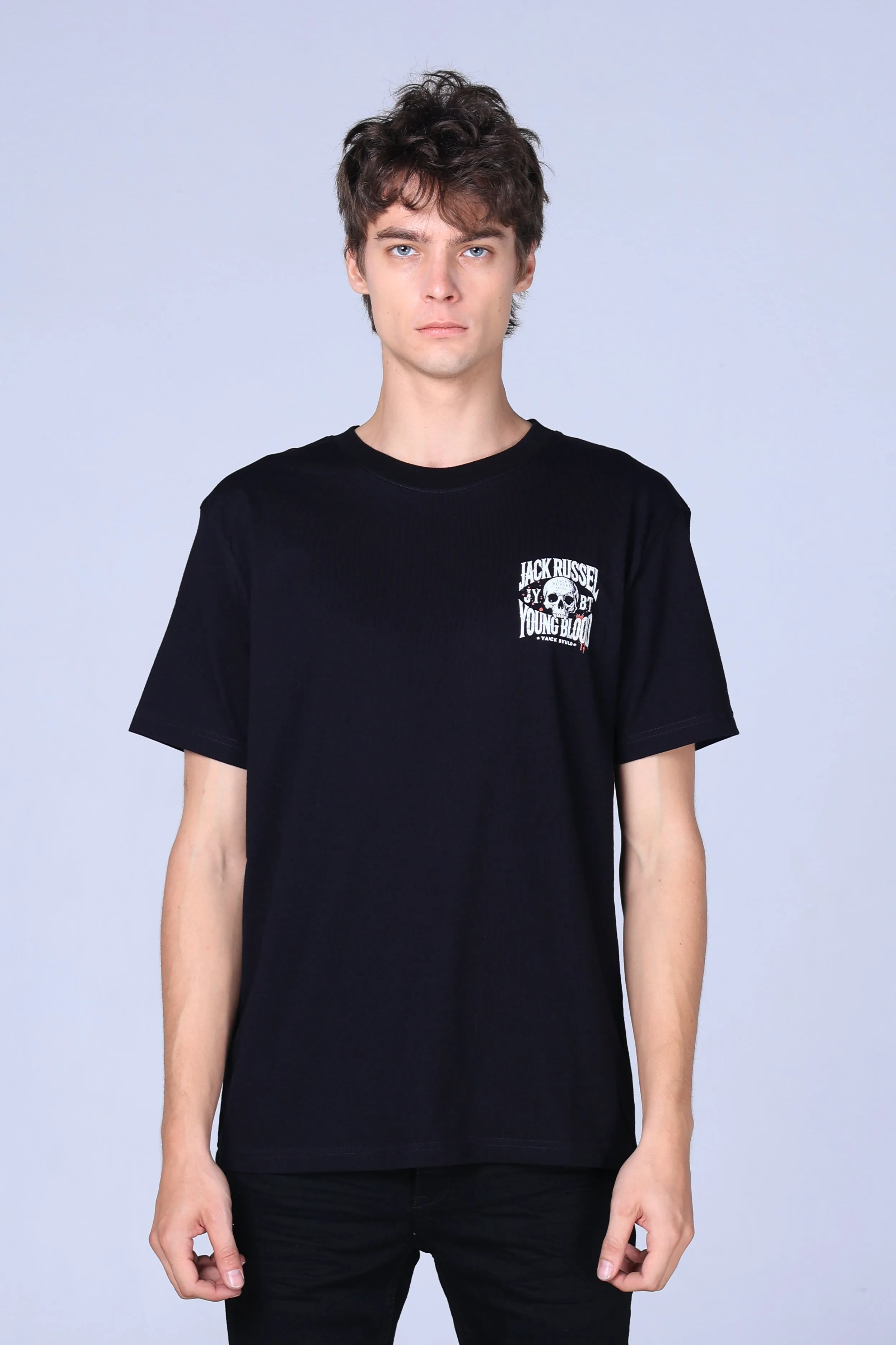 Jack Russel - Men T-Shirts - Klassik TJ-YB3/BK Oversized Black